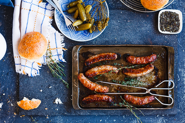 Egyptian sausage with garlic and pomegranate molasses